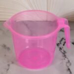 Plastic Round Transparent Bath Water Mug (1 Pc / 1200 ML / Mix Color)