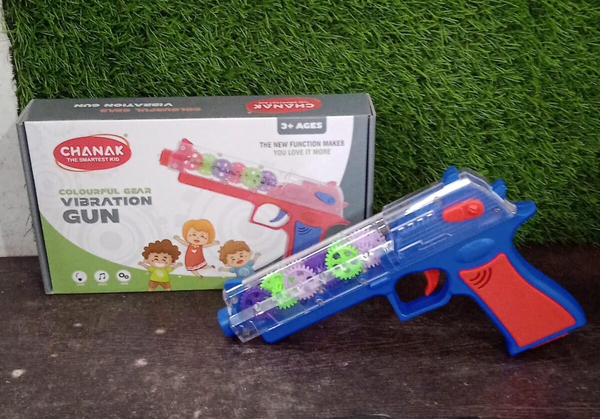 Plastic Gear Simulation Laser Toy Gun – 3D Lights, Music & Rotating Gear (1 Pc, 3+ Years) - Image 8