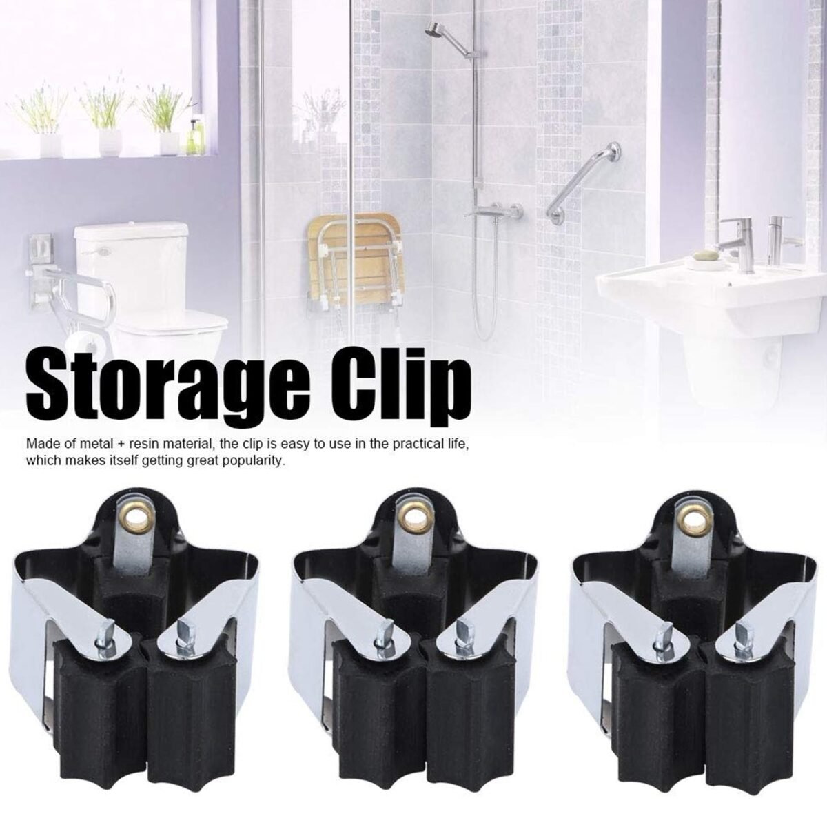 Multifunction Wall Mount Garage Holder for Mop / Broom / Hanger (4 Pcs Set) - Image 6