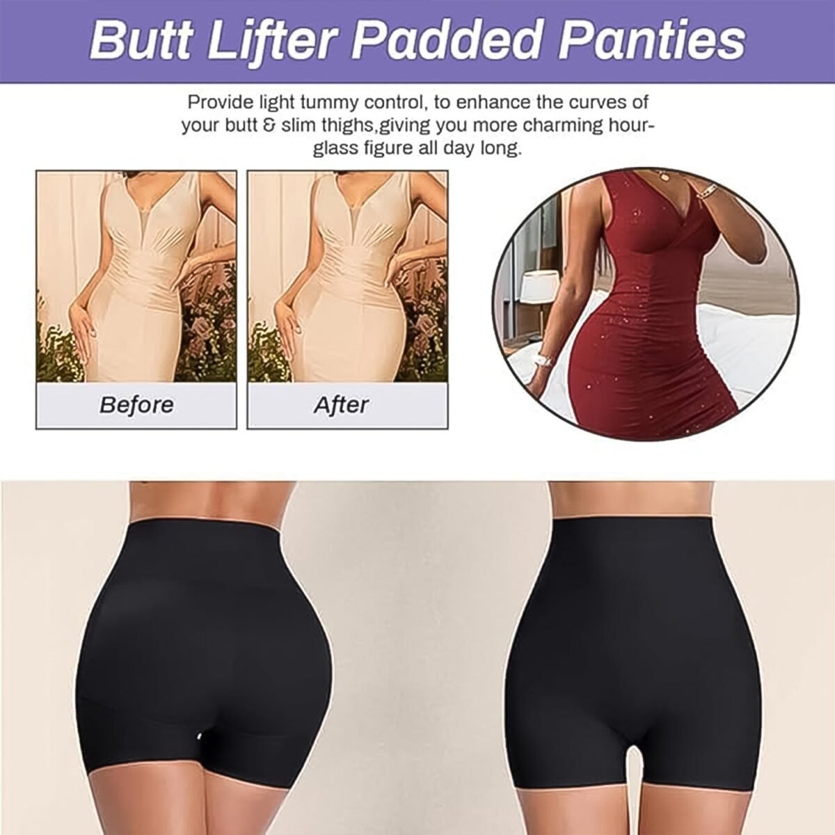 Women's Butt Lifter Padded Underwear, Hip Pads Body Shaper Control Knickers Hip Pad (1 Pc / Large) - Image 6
