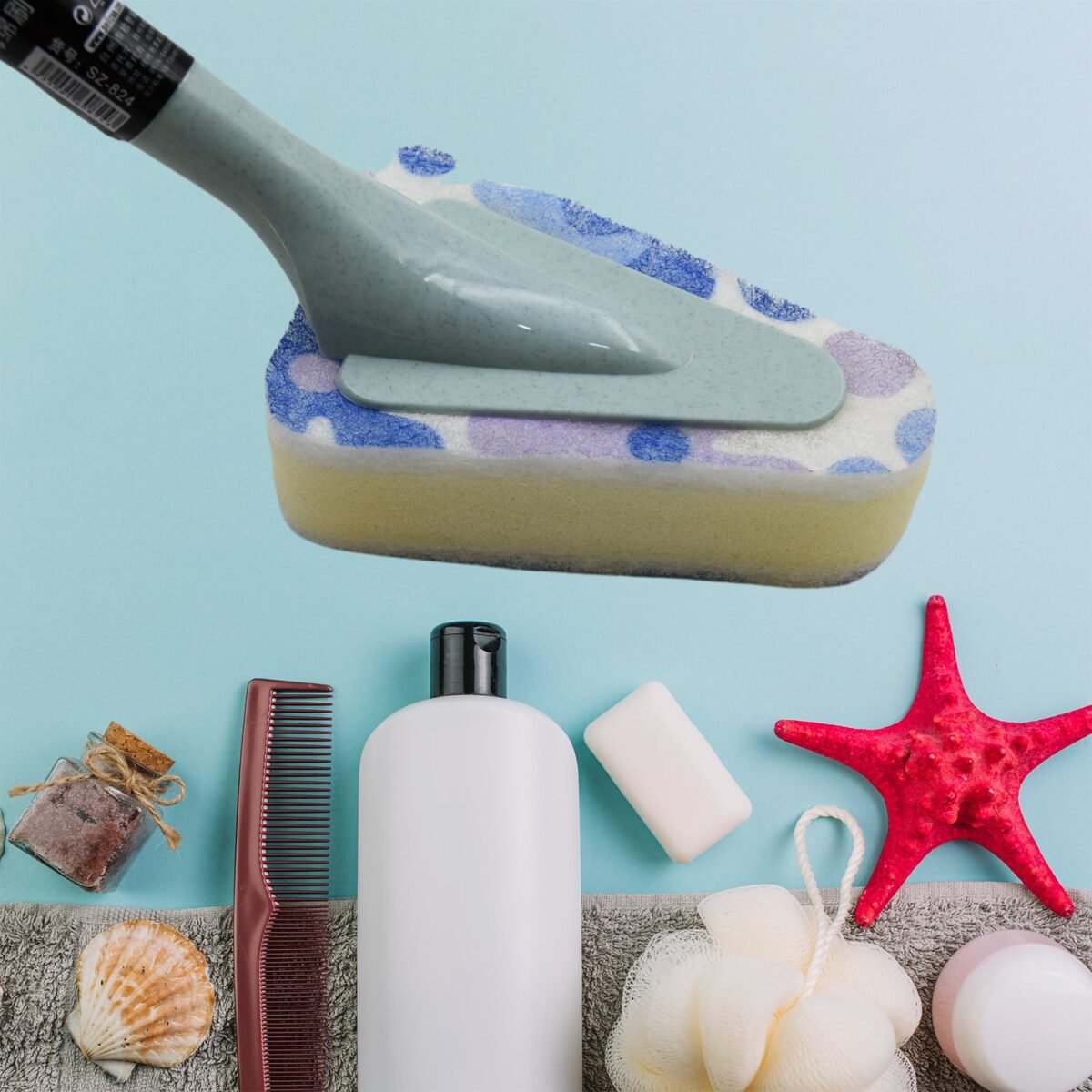 Triangular Sponge Brush – Long Handle Multipurpose Kitchen & Bathroom Cleaning Tool - Image 3