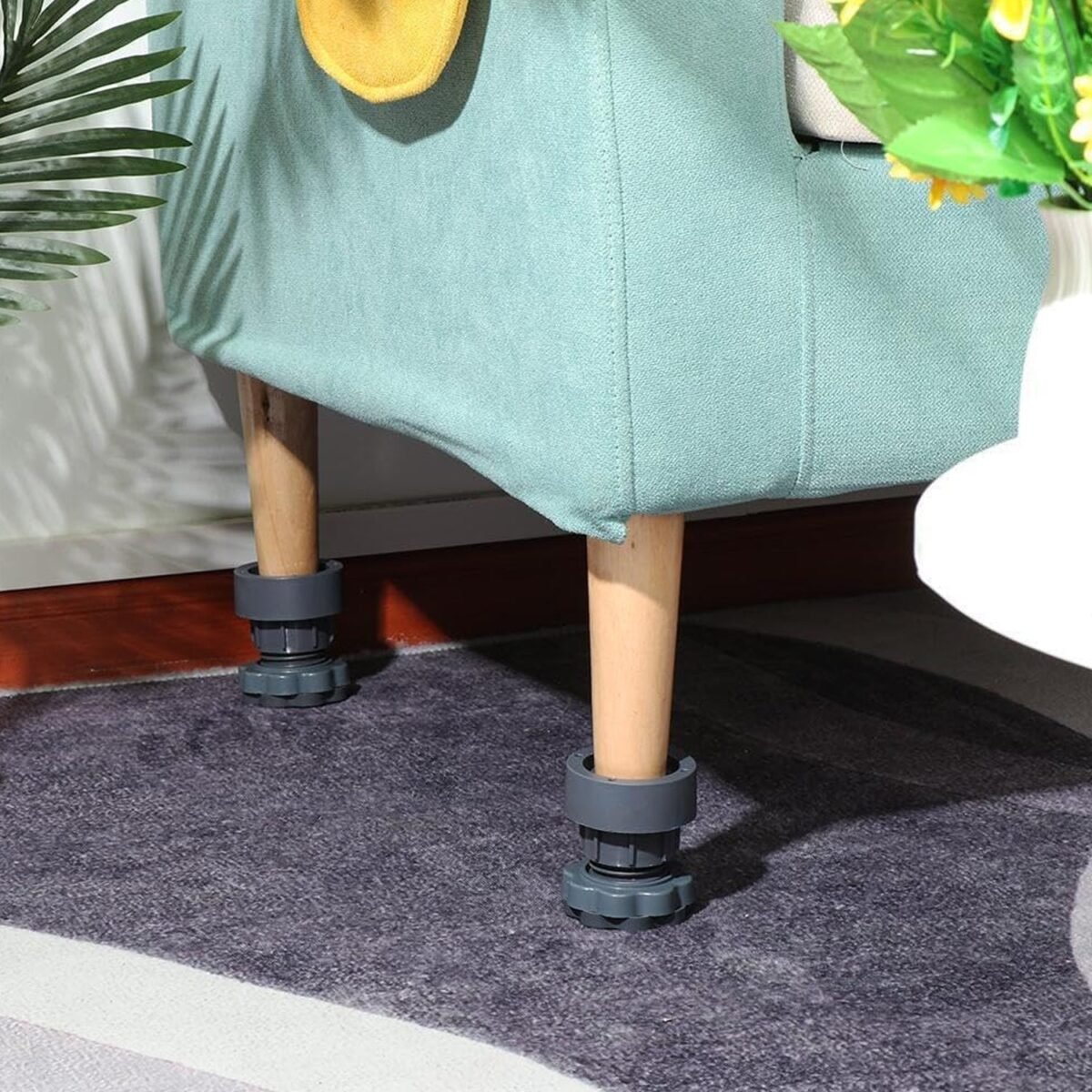Plastic Washing Machine Vibration Feet , Adjustable Highly Non-Slip Support Anti Vibration Walk  Shock Absorber Noise Cancelling Furniture Lifting Base (4 Pcs Set) - Image 3