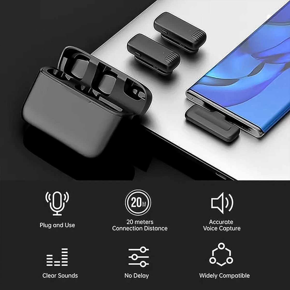 Wireless Microphones, Collar Mic for All Smart Phone / Type-C  (1 Set) - Image 6