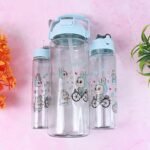 3 in 1 Plastic water drinking bottle with handle straw  (3 Pcs Set) - Image 6
