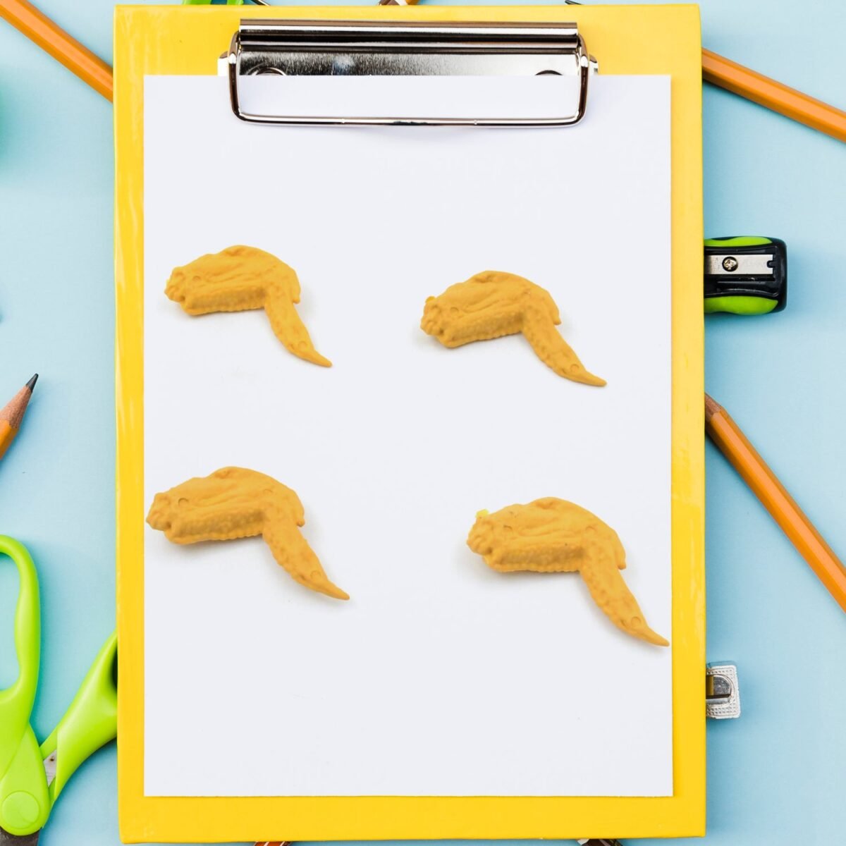 Cute Chicken Wing & Leg Erasers for Kids & Students (8 Pc Set) - Image 6