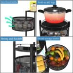 Metal Round High Quality Kitchen Trolley with Wheels (3 Layer / 1 Pc) - Image 3