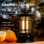 LED Camping Lante Light Retro Style Lighting Battery Type-c Rechargeable (1 Pc) - Image 6