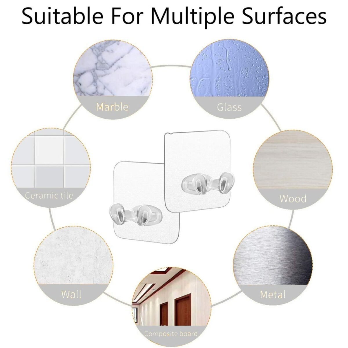 Transparent Self-Adhesive Wall Hook – Drill-Free, Waterproof & Oil-Proof for Toothbrush, Socket (1 Pc) - Image 2