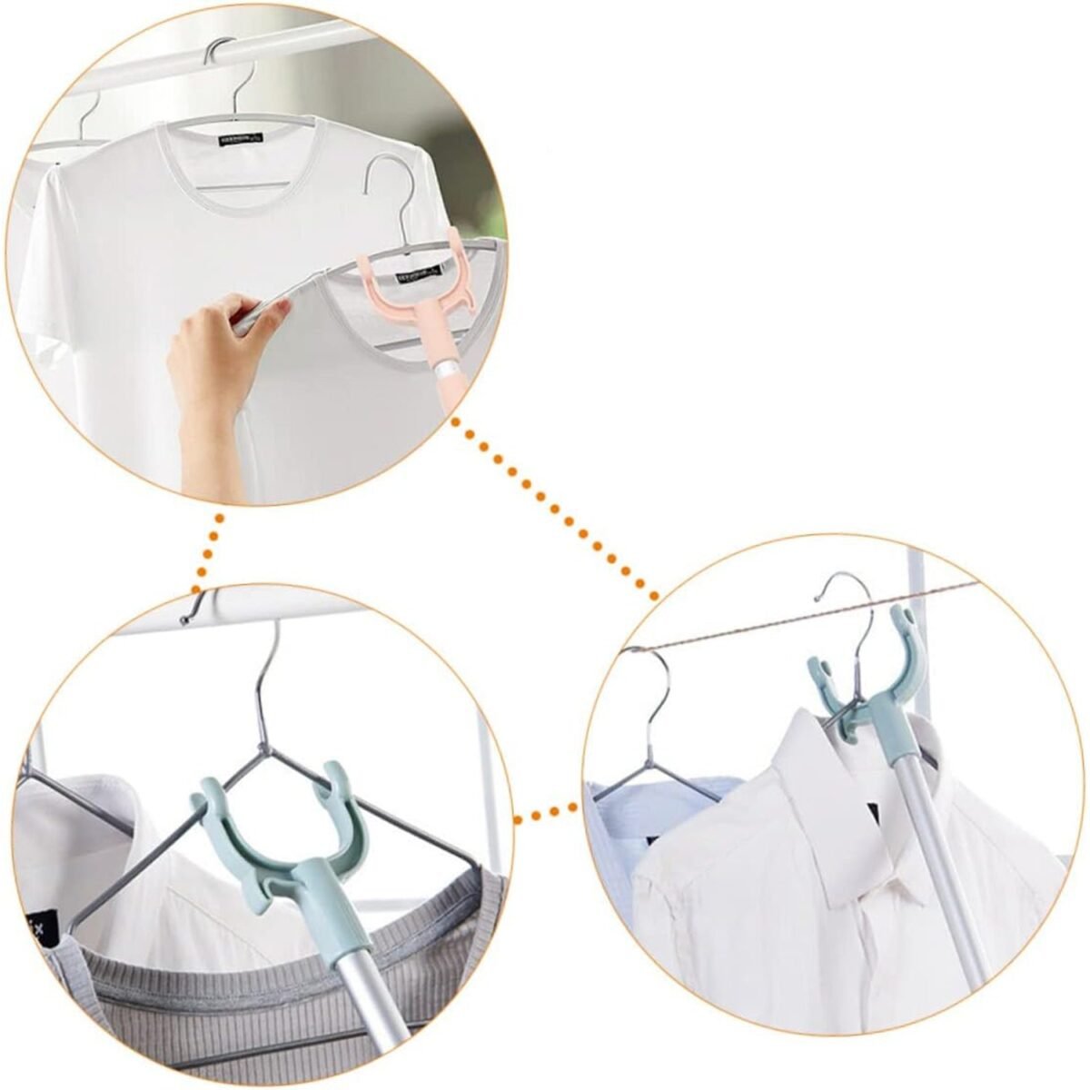Stainless Steel Telescopic Pole Clothes Hooks Hanger (1 Pc / 145 Cm) - Image 6