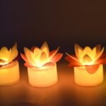 Decoration Candles/Led Diwali Decor Lotus Flower Candle (5 Pc) - Image 2