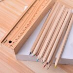 Colorful Wooden Pencil Set with Pencil box, Ruler, Sharpener For for Kids, Artist, Architect (12 Pcs Set) - Image 3
