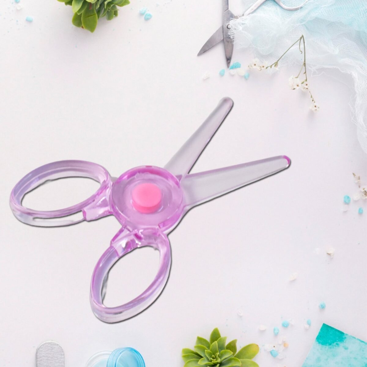 Plastic Child-Safe Scissor (1 Pc / Mix Color) - Image 6