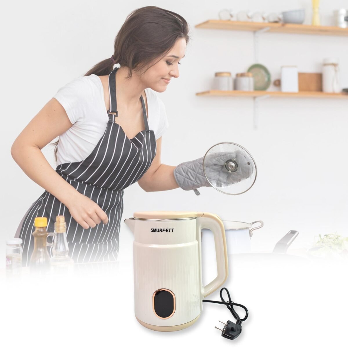 Double Wall Stainless Steel Electric Cordless Tea Kettle (1500W / 2.3 Ltr.) - Image 6