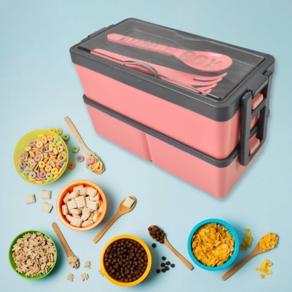 Plastic 3 Layer Leak Proof 3 Compartment Lunch Box for Office  (1 Pc)