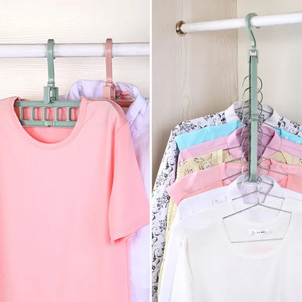 Plastic Hanging Hook - Multi-Hole Wardrobe Organizer for Clothes Storage & Display - Image 3