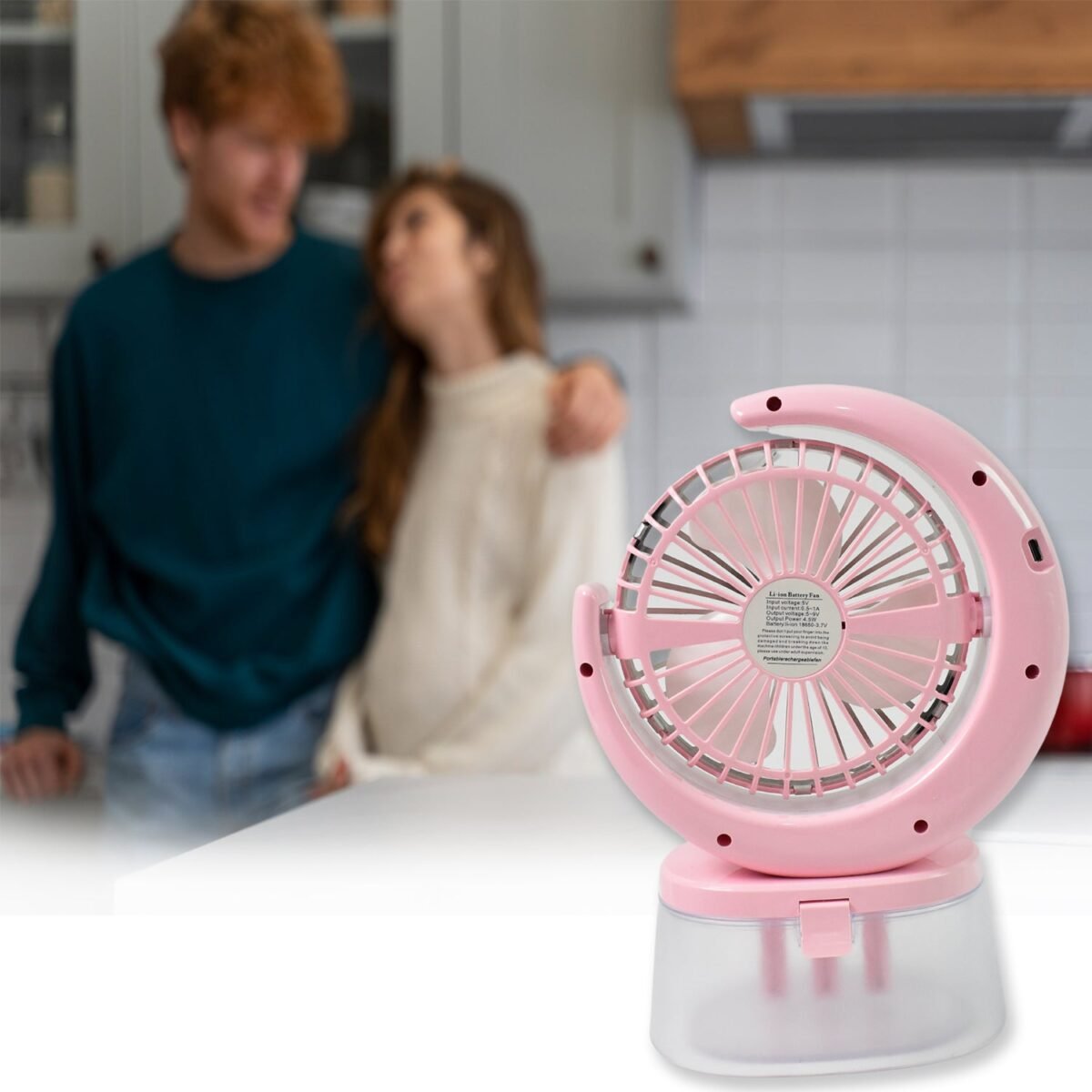Desktop Fan - Camping Fan with LED Light, Portable Humidifying Fan (1 Pc / Plug & Play Fan) - Image 6