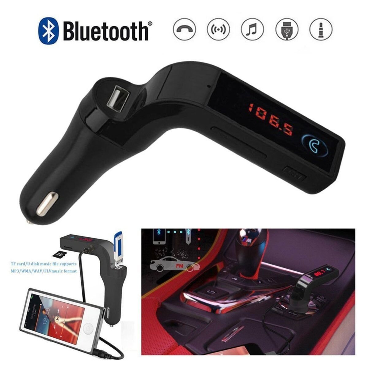 Car G7 with Turbo Charging LCD Bluetooth Charger Fm Kit Mp3 - Image 7