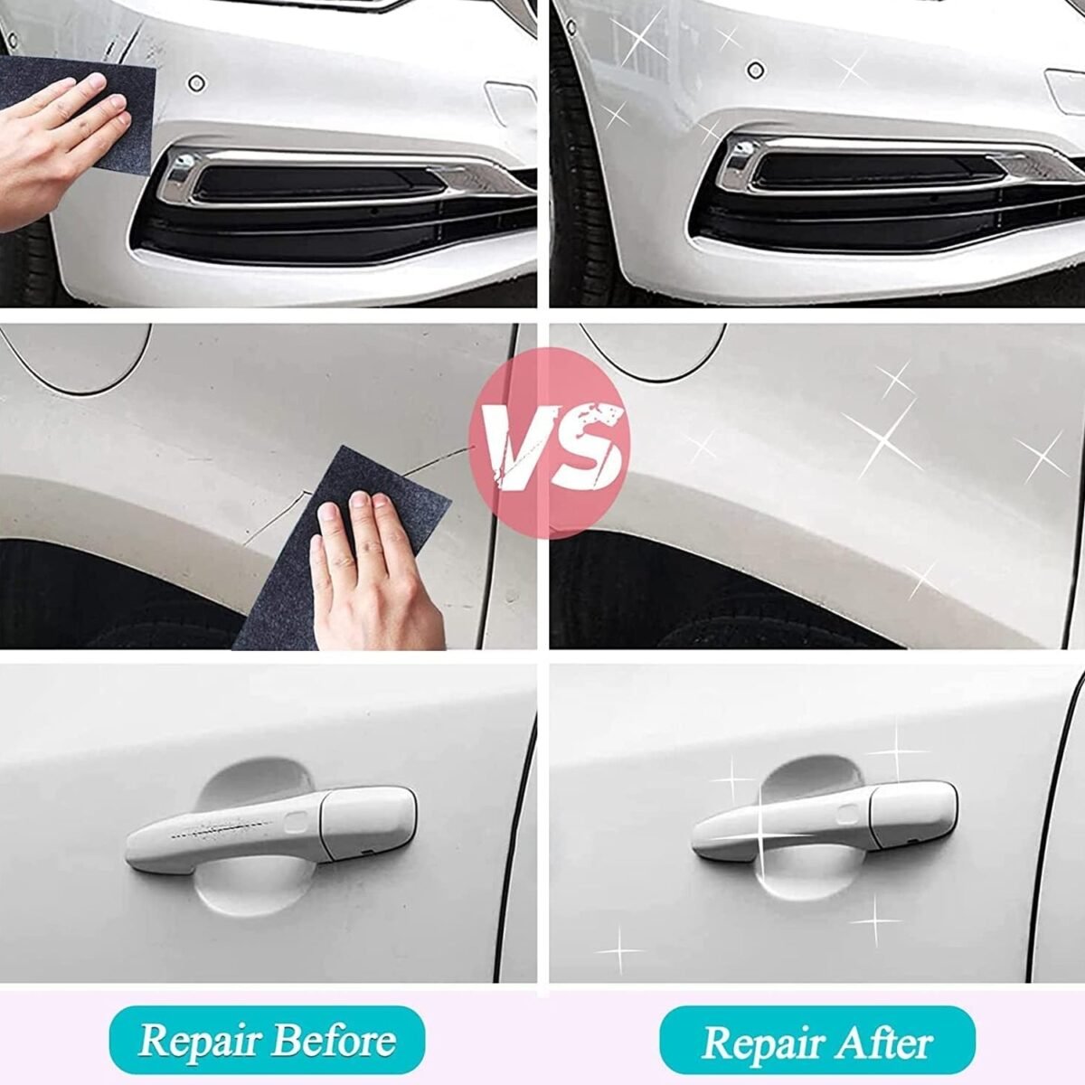 Nano Magic Car Scratch Remover Cloth, Multipurpose Scratch Repair Cloth, Cloth for Car Paint Scratch Repair, Easy to Repair Slight Scratches on the Surface Polishing Repeatable Use for All Kinds of Car (45 ML Repair Solution, 2 Gloves, 2 nano Cloth) - Image 4