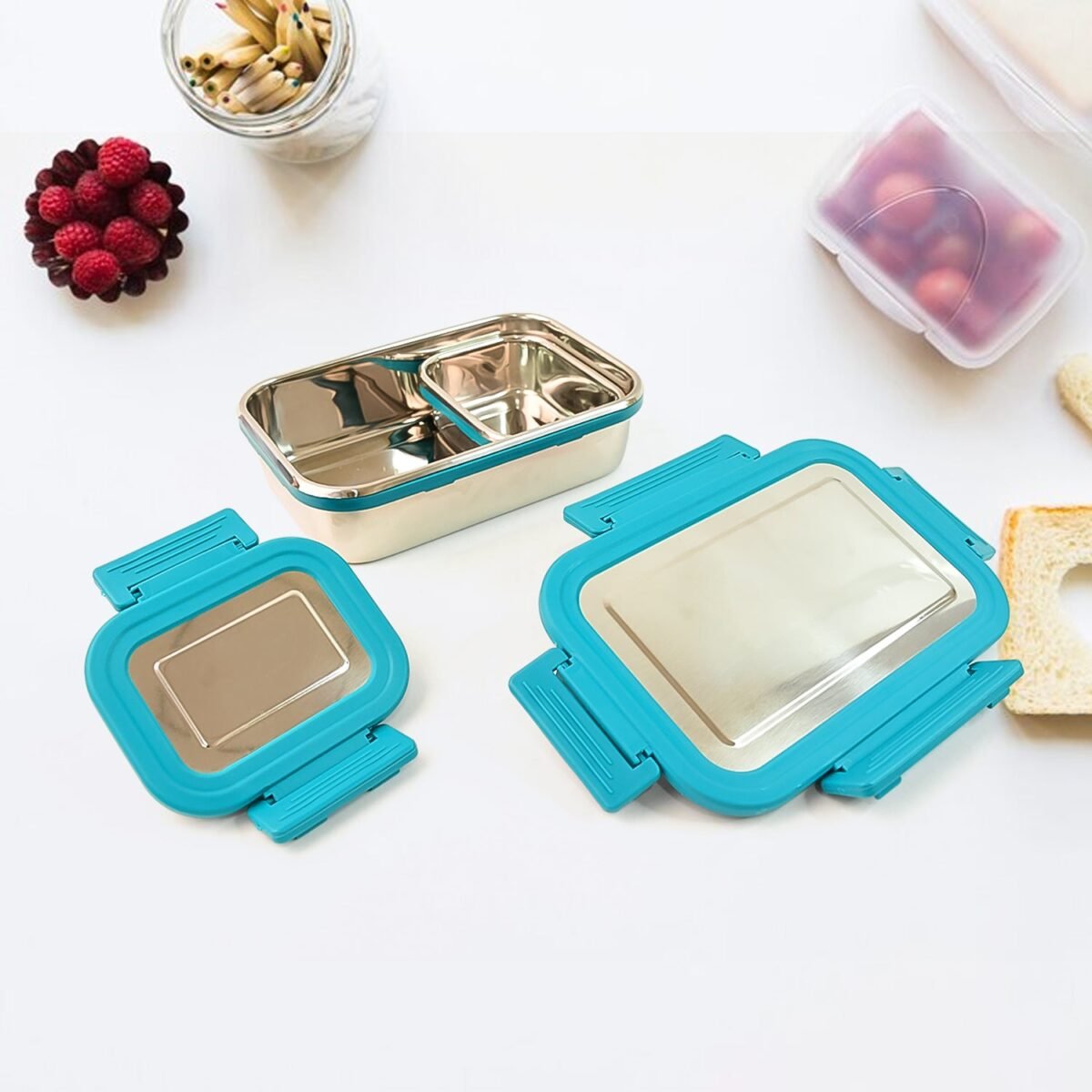 Apex Jerry Lunch Box Premium Stainless Steel Food Container (2 Pc / 700+200 ML Approx) - Image 3