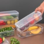 3 Fridge Storage Container, Fridge Organizer with Lid Stackable Fridge Storage Containers Plastic Freezer Storage Containers for Fish, Meat, Vegetables, Fruits, Pack of 3pcs, 1500ML Approx - Image 6