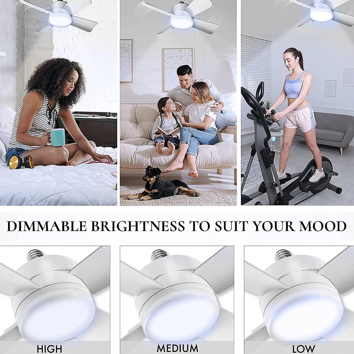 Original Cool LED Socket Fan Light – Ceiling Fan Replacement, 1000 Lumens/5000K, Remote Controlled (Remote Battery Not Included) - Image 6