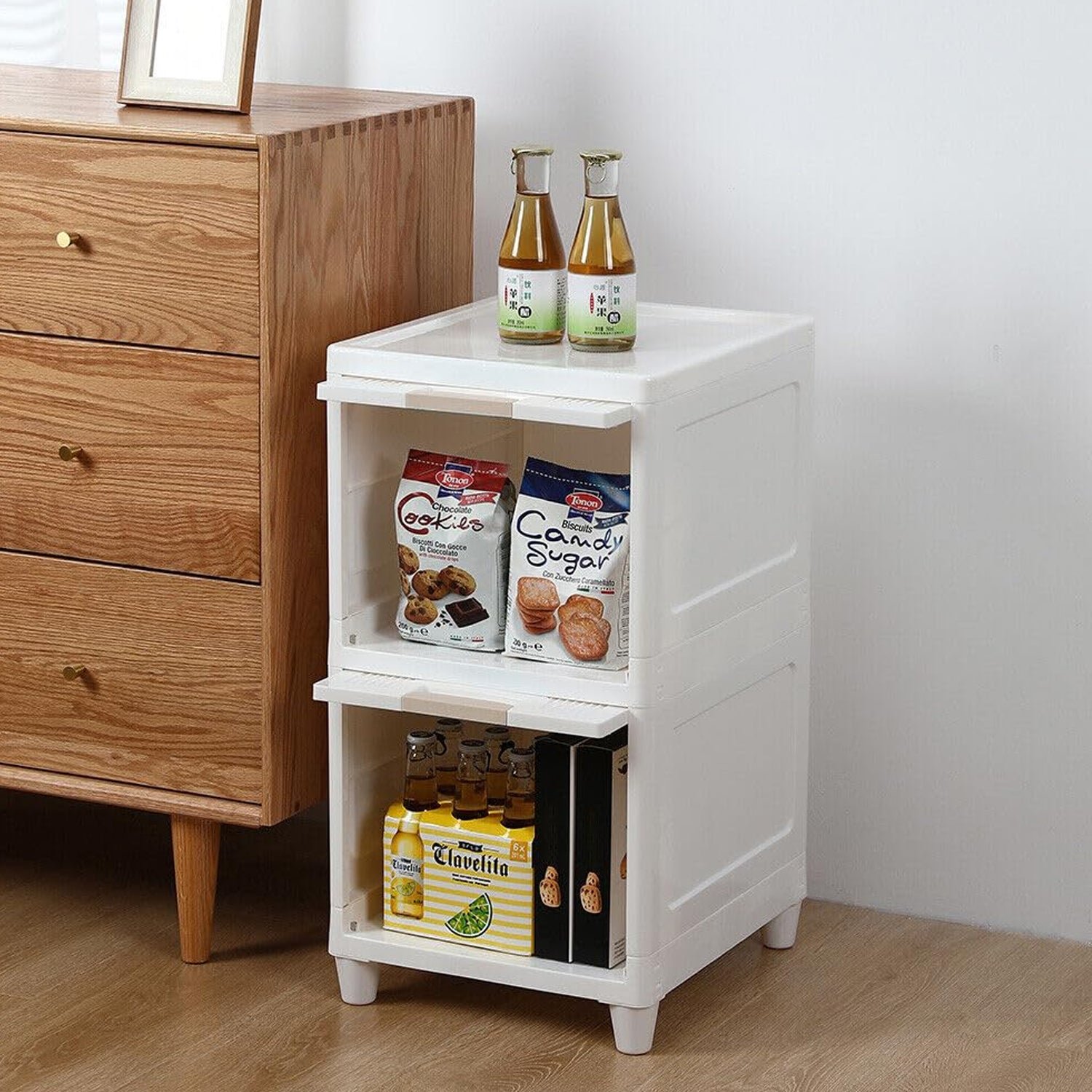 04_c467f85b-a6cc-484f-8a67-01f7475952e1.jpg Multipurpose Storage Cabinet, Storage Solutions plastic drawers || Multi Layer Wardrobe Storage Drawers || Foldable Multipurpose Drawer Units For Kitchen, Bathroom, Bedroom, Cloth (2 Layer) - Image 1