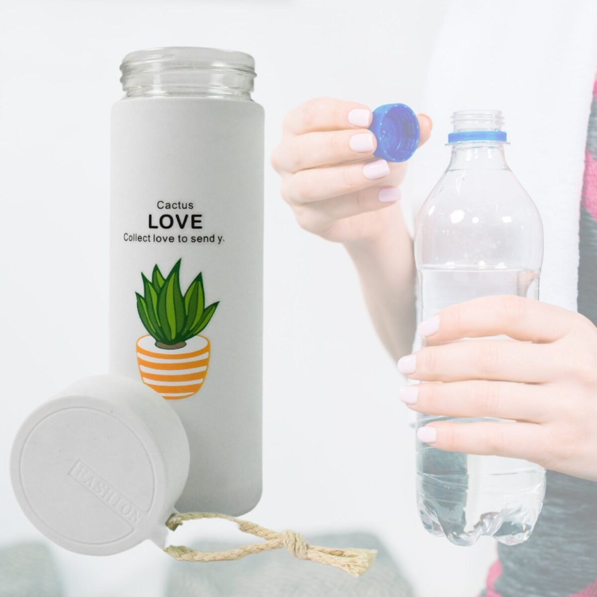 Outdoor sport Glass water bottle leakproof (450 ML) - Image 6