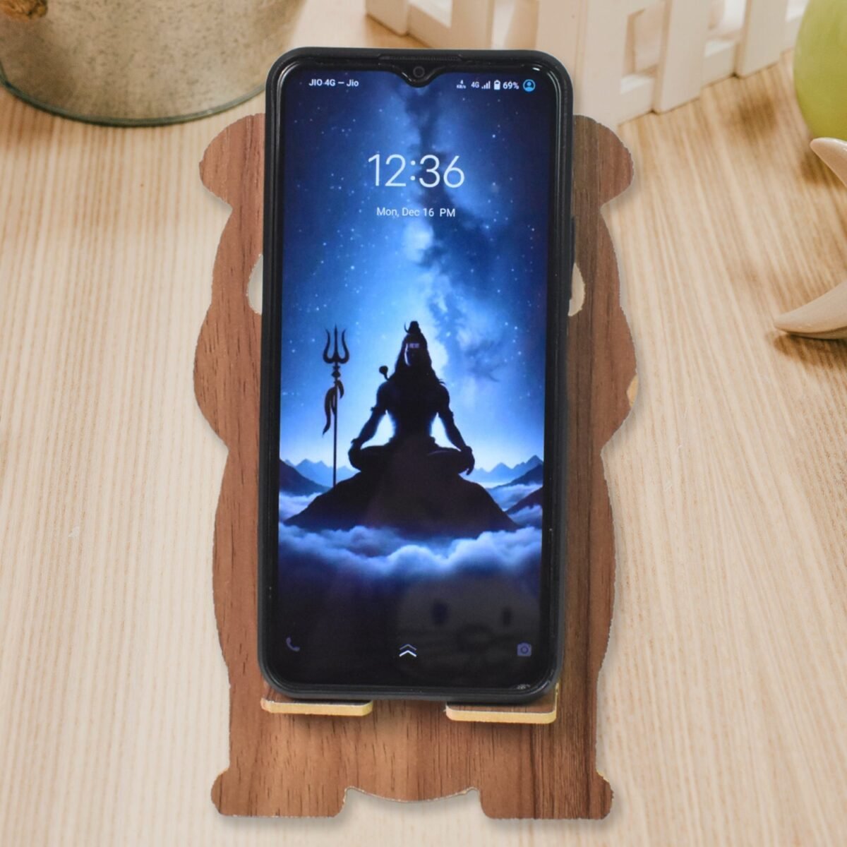Wooden Cartoon Shape Design Mobile Stand  (1 Pc) - Image 6