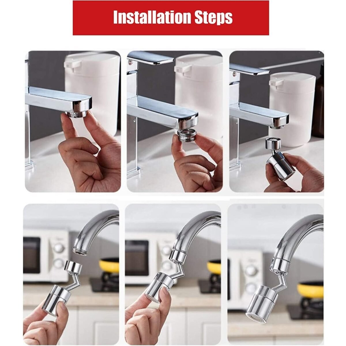 Splash Filter Faucet, Sink Faucet Sprayer Head Suitable for  Kitchen Bathroom Faucet - Image 7