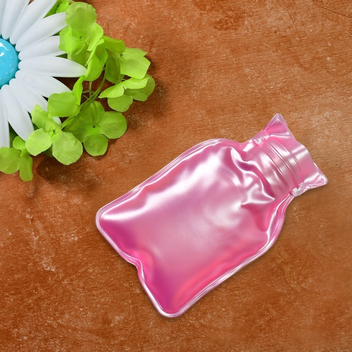 Simple Pink small Hot Water Bag with Cover for Pain Relief, Neck, Shoulder Pain and Hand, Feet Warmer, Menstrual Cramps. - Image 1