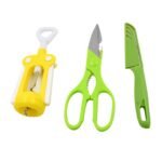 Multifunction Kitchen Tool Set – Stainless Steel & Plastic Knife and Scissors