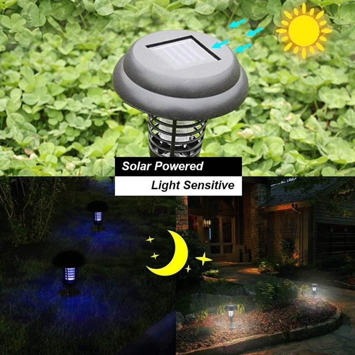 Medium Garden Solar Powered LED Mosquito Trap / Bug Zapper (1 Pc) - Image 6