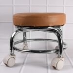 Heavy Duty Steel Base Round Rolling Stool with Wheels Pedicure Stool (1 pc) - Image 6