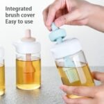2 in 1 Glass Oil dispenser jar / Bottle with brush (1 Set) - Image 7