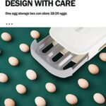 Egg Storage Box Plastic Egg Drawer Fridge Egg Organizer Egg Keeper Refrigerator Egg Drawer Plastic Egg Carton Covered Egg Holder Pantry Egg Bin Household Egg Tray (1 Pc) - Image 6