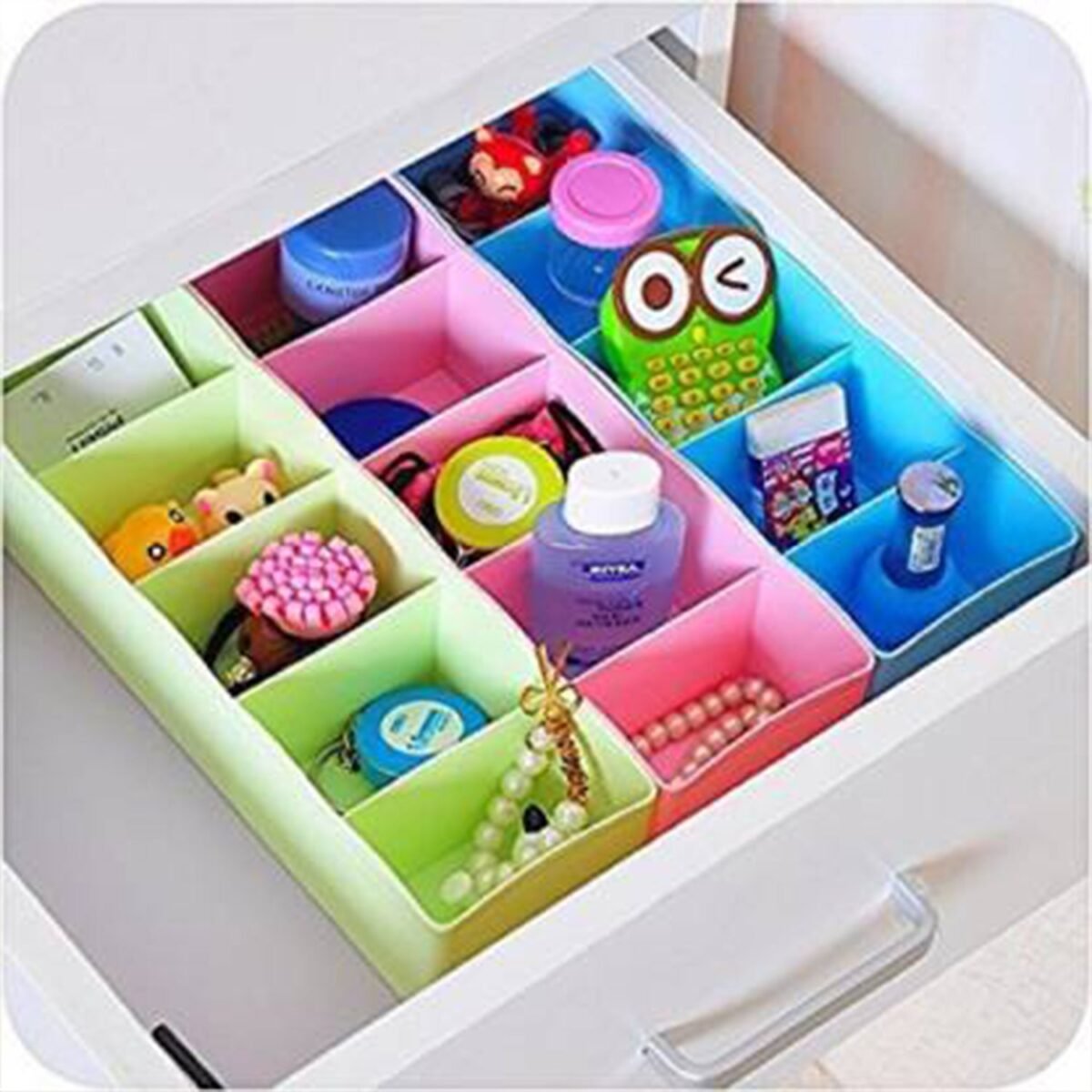 Desktop Storage Organizer Box Set - 5 Grid Compartments for Clothing, Underwear, Socks & Ties (4-Piece) - Image 6