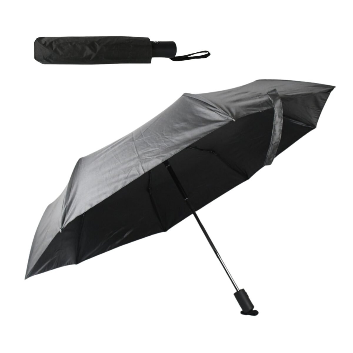 2 Fold Manual Umbrella – Wind, Sun & Rainproof with Steel Shaft & Wrist Strap - Image 4