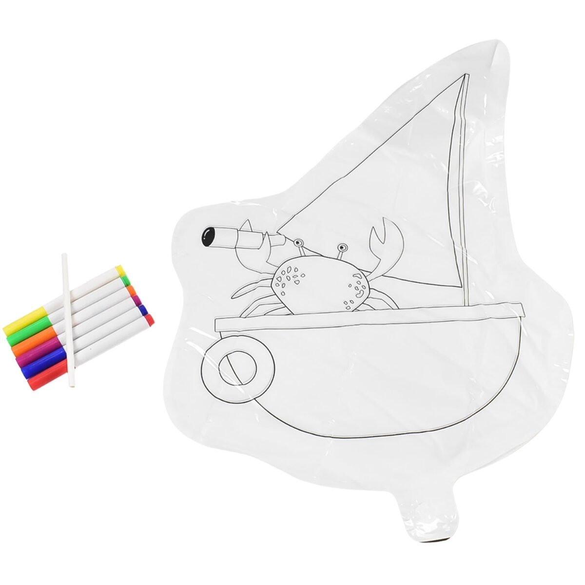 Multicolour colour-your-own inflatable animals With 6pcs Colored Pen Markers (1 Set) - Image 5