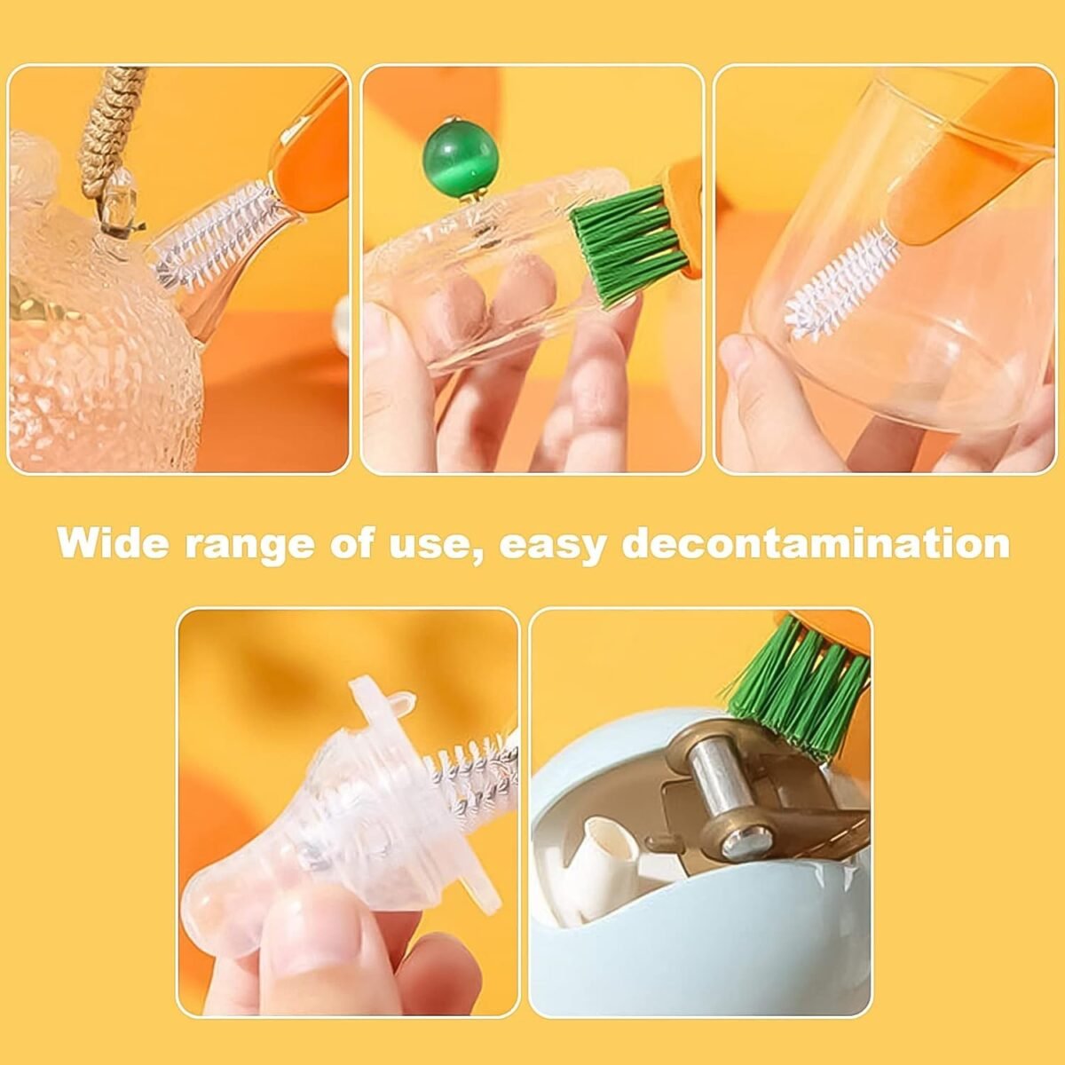 3-in-1 Multifunctional Cleaning Brush Set – Mini Bottle, Cup & Lid Cleaner (1 Pc) - Image 5