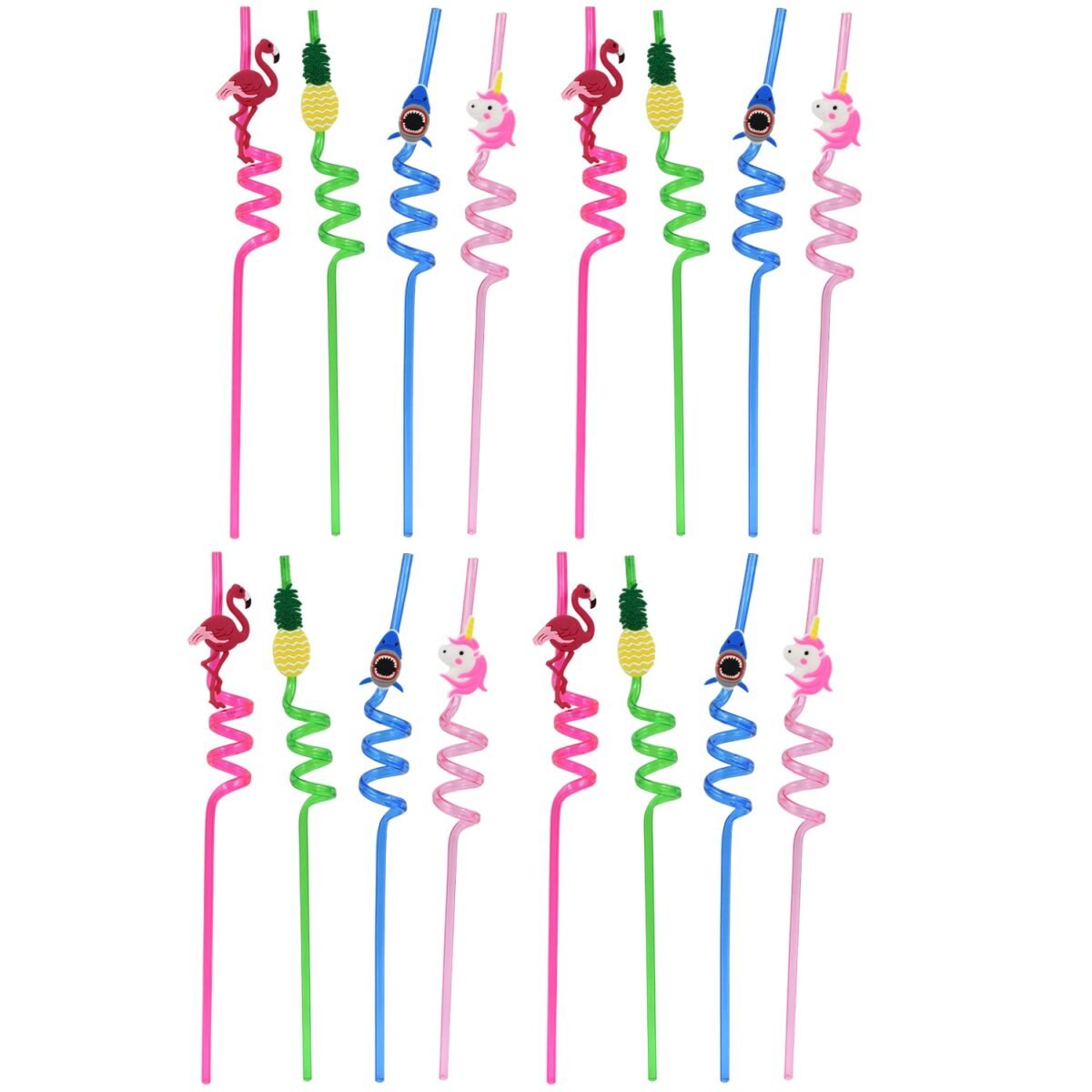 Reusable Plastic Straws (12 pcs Set / Mix Design) - Image 5