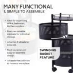 Metal Round High Quality Kitchen Trolley with Wheels (3 Layer / 1 Pc) - Image 4
