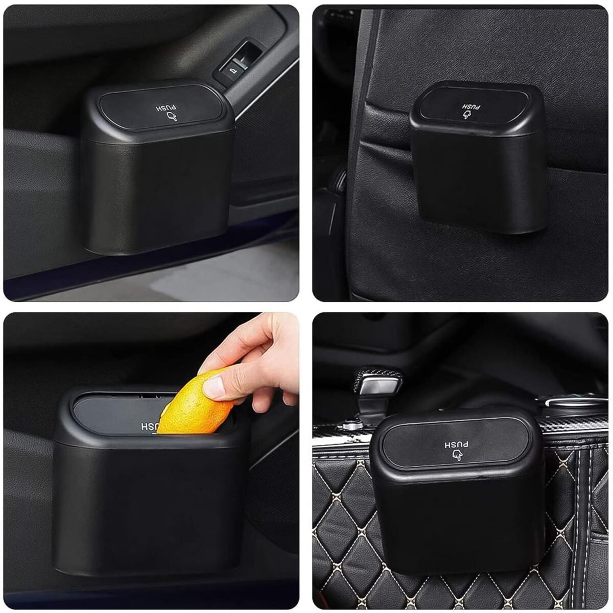 Plastic Mini Car Trash Can / Bin with Lid (1 Pc / With Brown Box) - Image 6