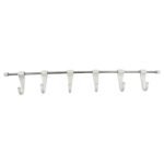 Stainless Steel Utensil Hanger Rail Nail Free Wall Mount with 2 Magic Stickers & 6 Plastic Hooks For Kitchen - Image 4