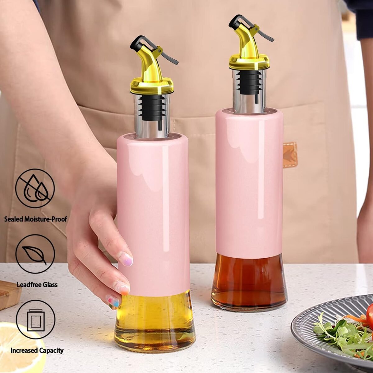 Olive Oil Dispenser – Leakproof Glass Bottle with Non-Drip Spout for Kitchen & Cooking (300 ML) - Image 6
