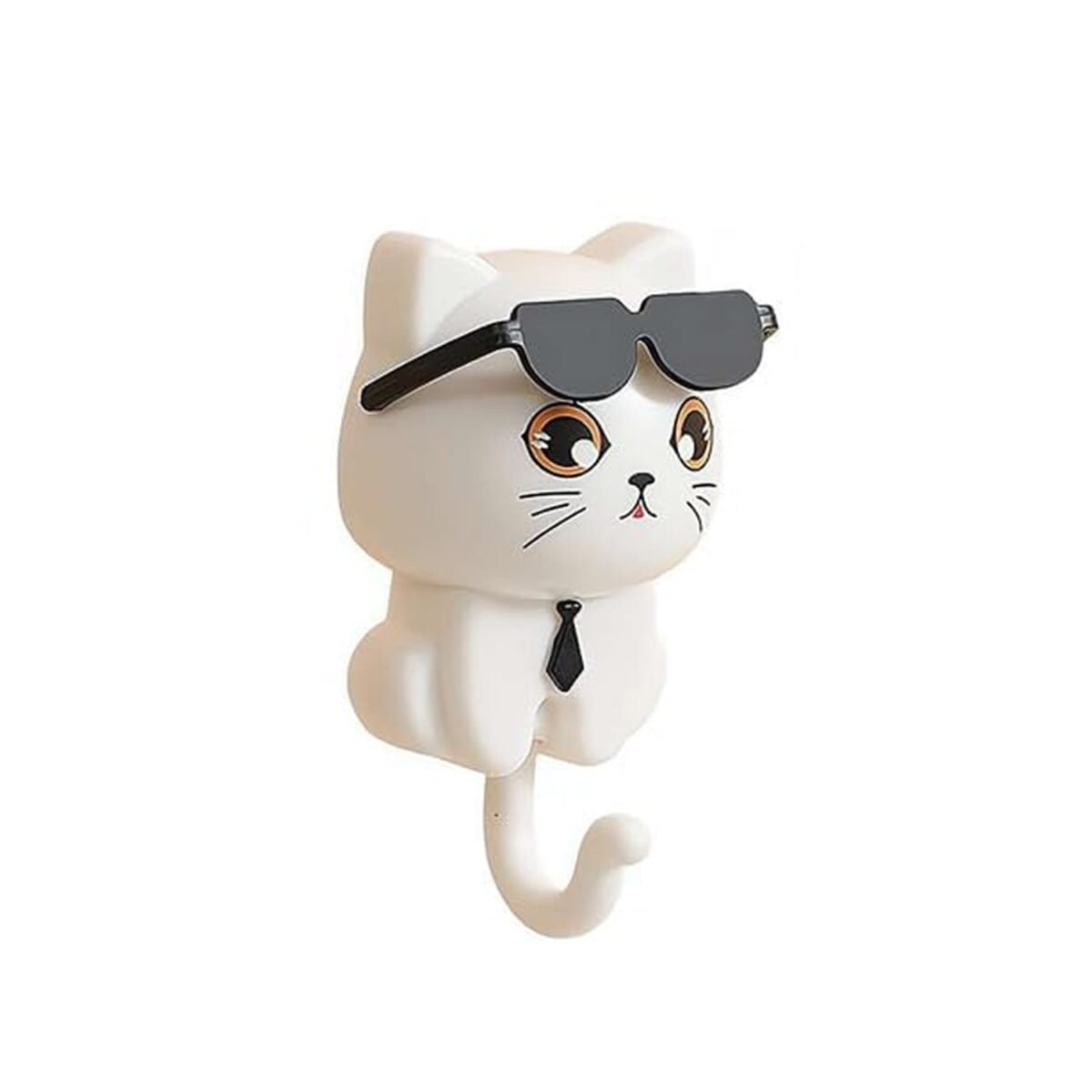Cat Hook for Wall, Cute Cat Key Hook with Sunglasses (1 Pc) - Image 1
