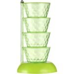 4 Section 360° Rotating Vertical Seasoning Box Plastic Pickle Tower | Spice Rack (4 Layer with 4 Plastic Spoon / 1 Set) - Image 5