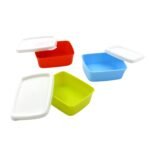3-Piece Multicolor Airtight Container Set – Rectangular Food & Fridge Storage - Image 4