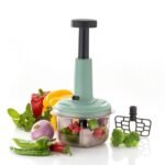 2-in-1 Push Chopper 800ml with Stainless Steel Blade for Quick Food Prep