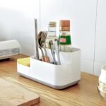 Plastic Multipurpose 5 Compartment Bathroom Desk Organizer Holder (1 Pc) - Image 3