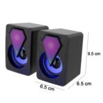RGB Desktop Speakers, Plug, and Play USB Powered Speaker (2 Pc Set) - Image 6